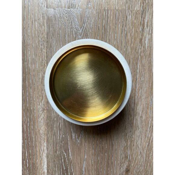 Threshold Marble Pillar Candle Holder with Gold - Picture 6 of 7